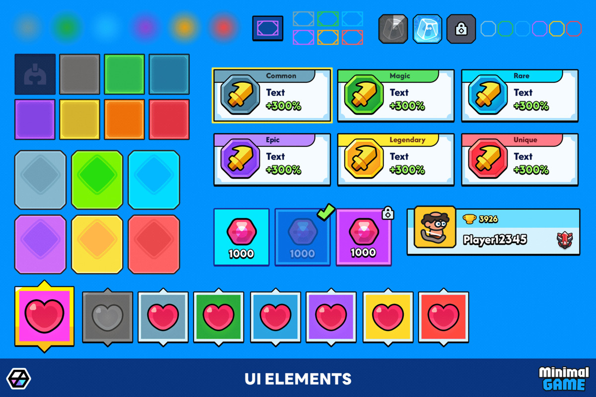 GUI Pro - Minimal Game Blue(+PSD)