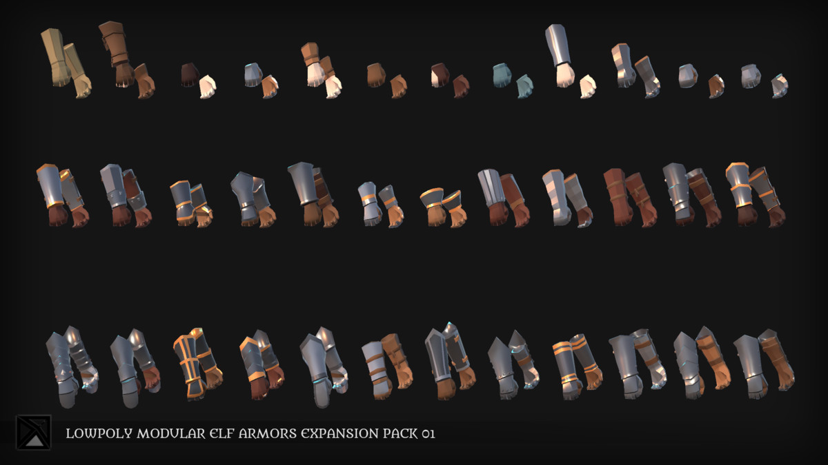 Lowpoly Elves Modular Armors Ex1 - MEDIEVAL FANTASY SERIES