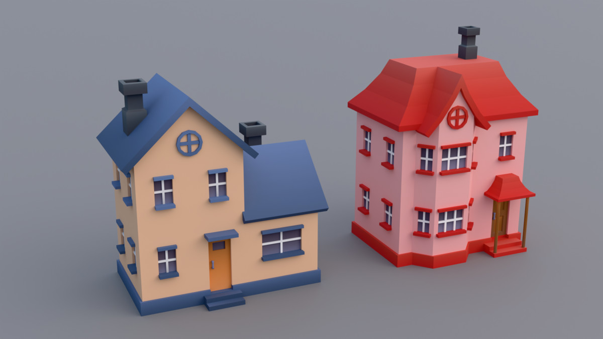 30 Low-Poly Urban Buildings Collection