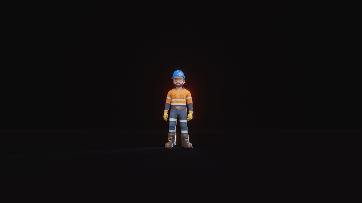 Stylized Male Worker 3D Model – Animated & Customizable (Game-Ready, Built-In)
