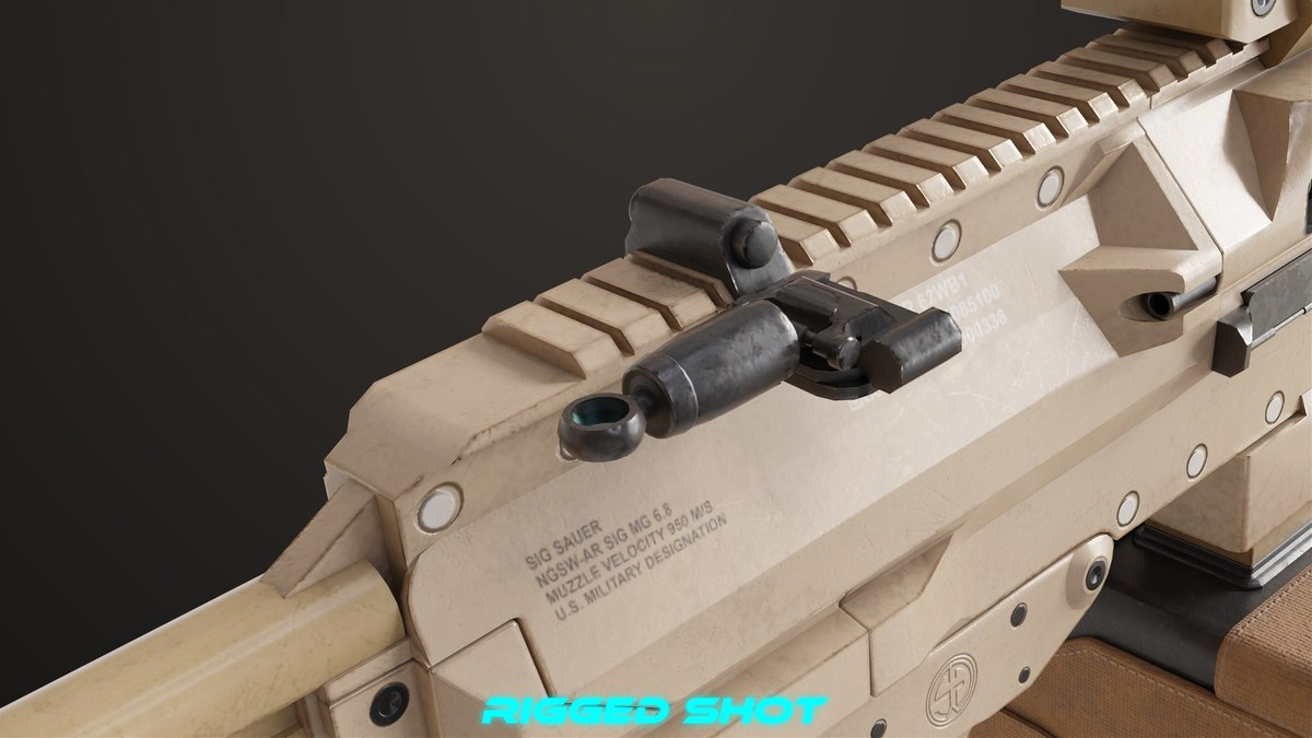 Machine Gun 14 Brown URP HDRP Textures