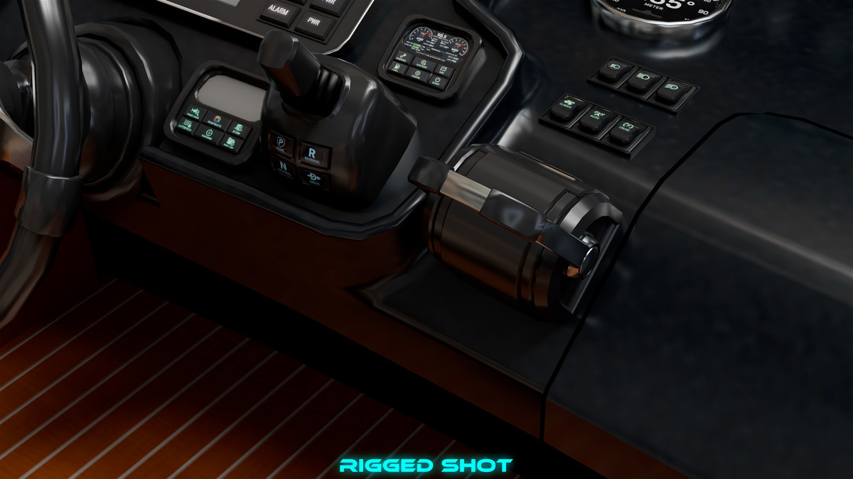 Yacht Boat 01 Black with Interior HDRP URP Textures