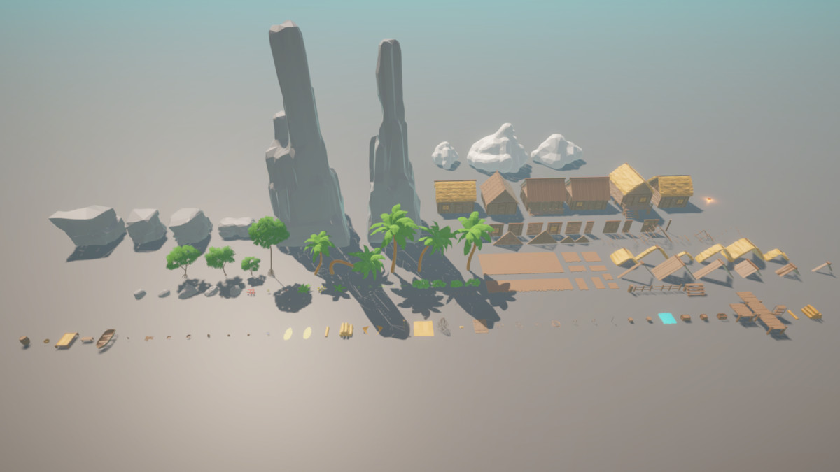 VERDANT Low Poly Tropical Island Modular Village