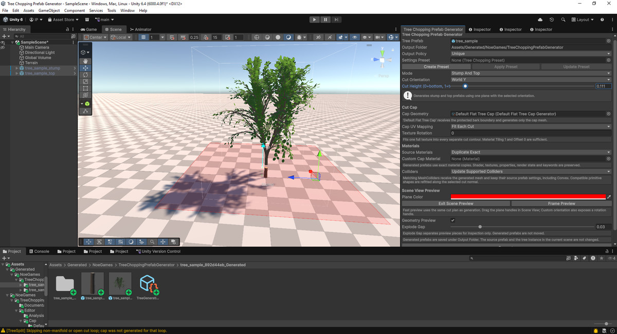 Tree Cutter & Log Prefab Generator