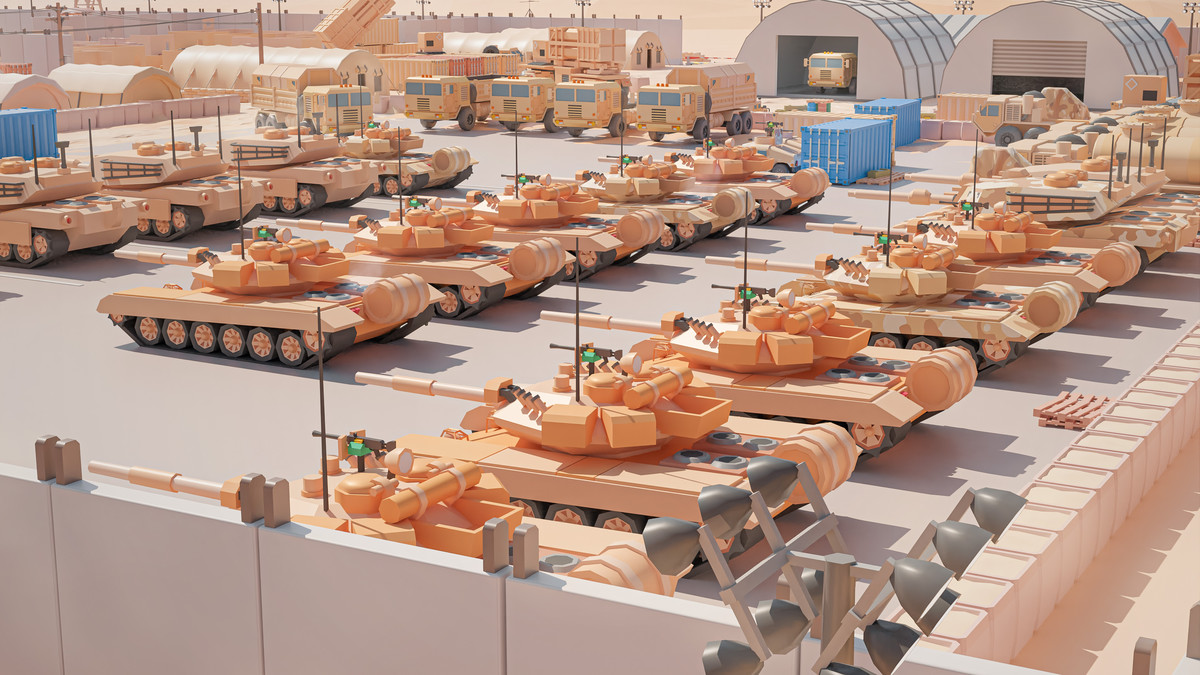 Military Desert - Low Poly 3D Models Pack
