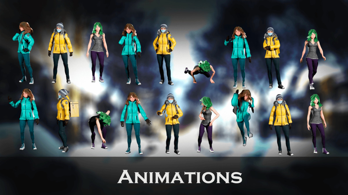 Winter Delivery Girl – Game Ready Modular Character Pack