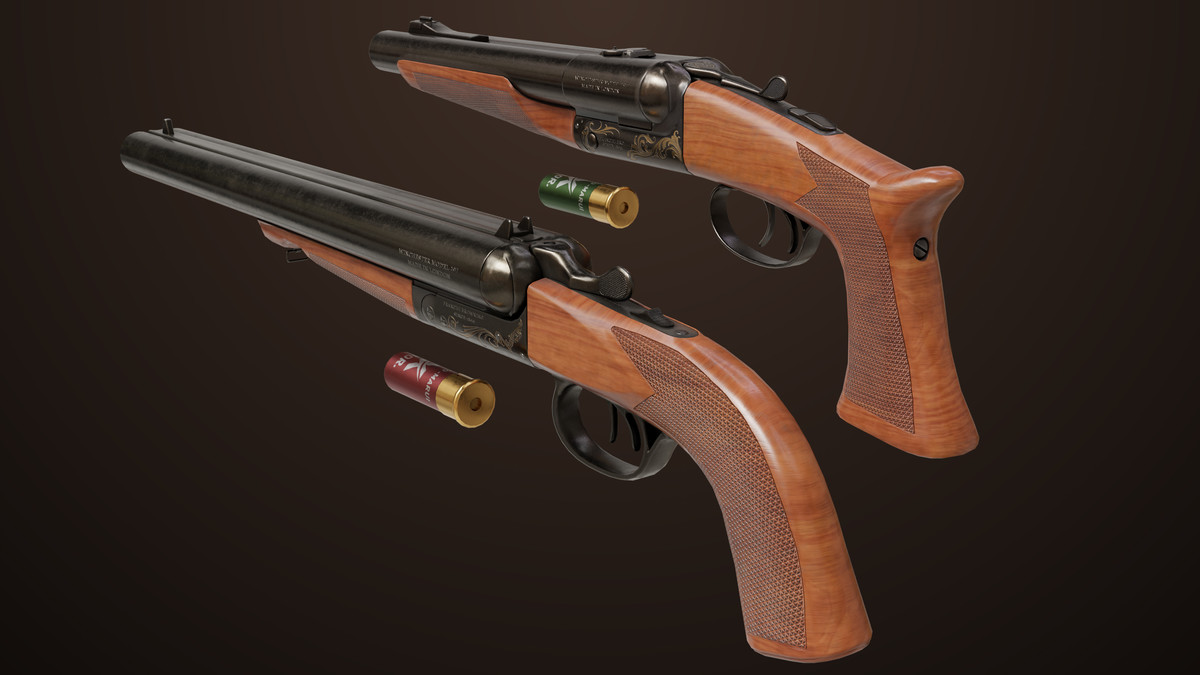 Small Medium Shotgun Black Single Mat URP HDRP Textures