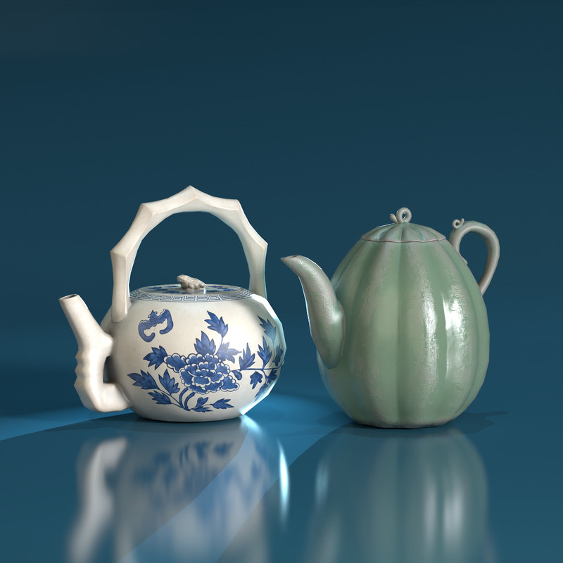 Korean Traditional Ceramic Teapot Set
