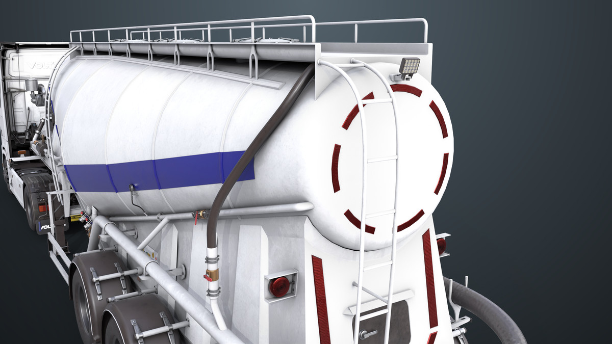 Chassis06 Cement Trailer 01 White URP HDRP Textures