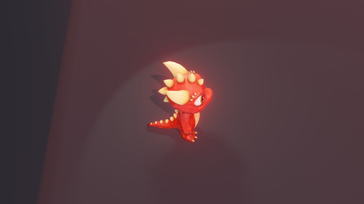 Cartoon Red Dinosaur 3D Model – Animated Character