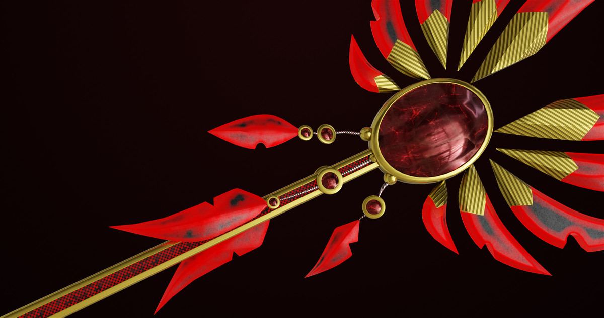 Fantasy Trident 08 Red URP HDRP Textures