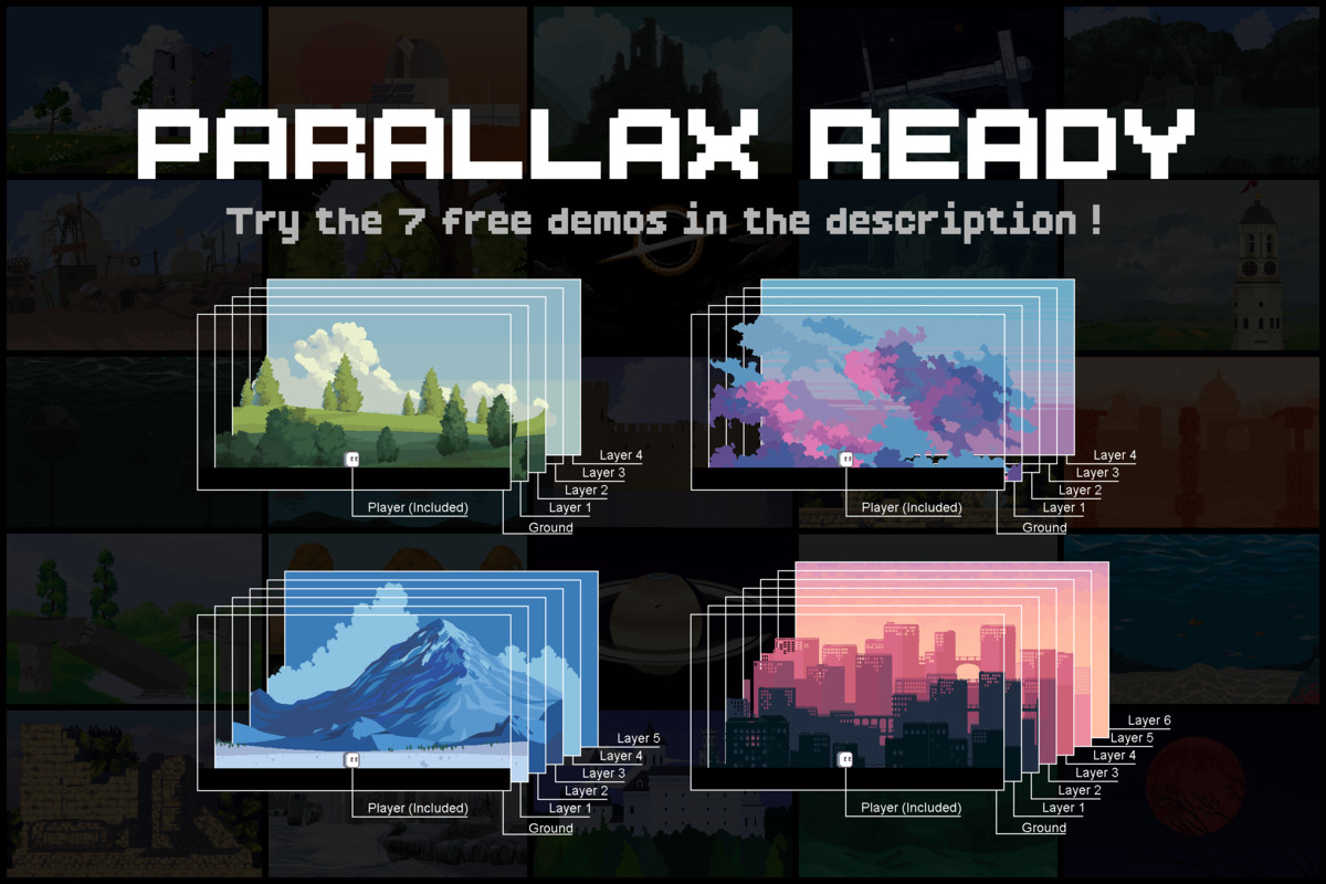280 Ultimate Pixel Backgrounds Collection