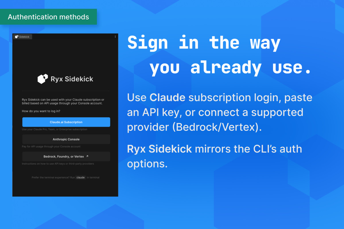 Ryx Sidekick - your AI agent for Unity