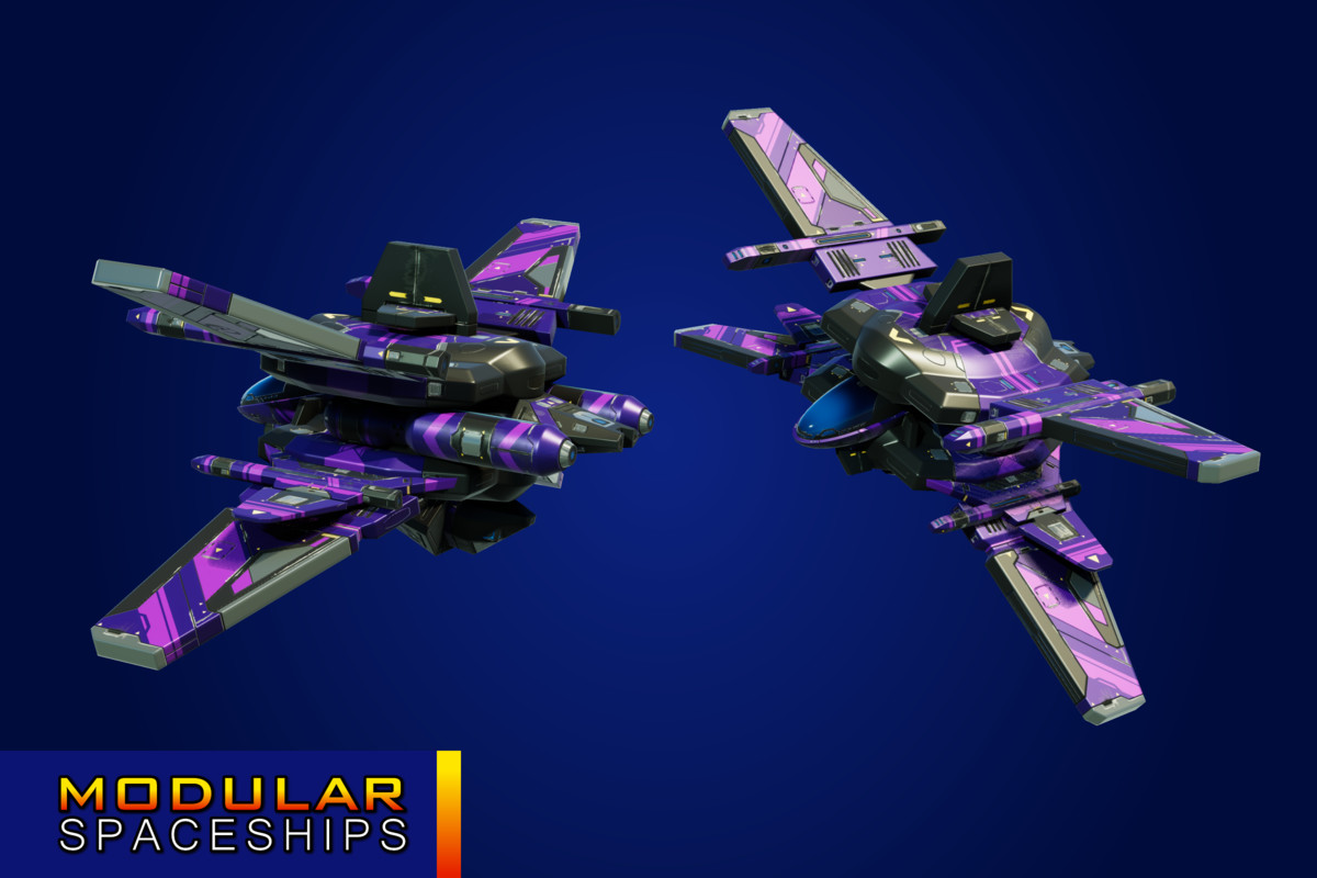 Sci-Fi Modular Spaceship Night Aye