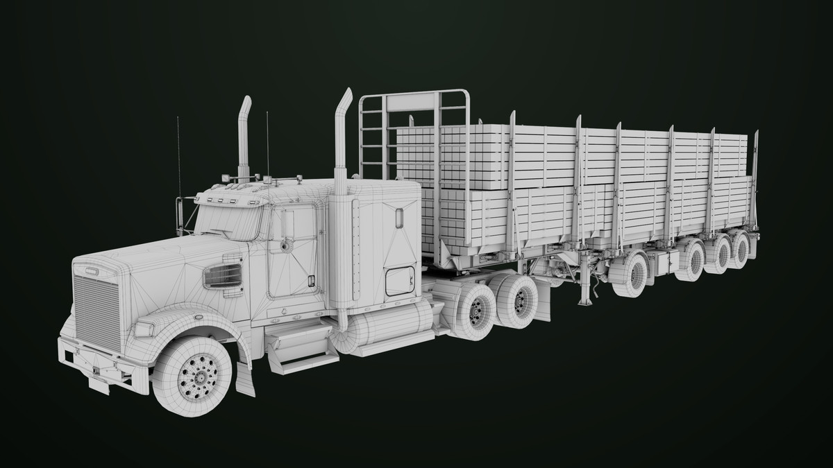 Truck 07 Log Trailer with All Loads Collection