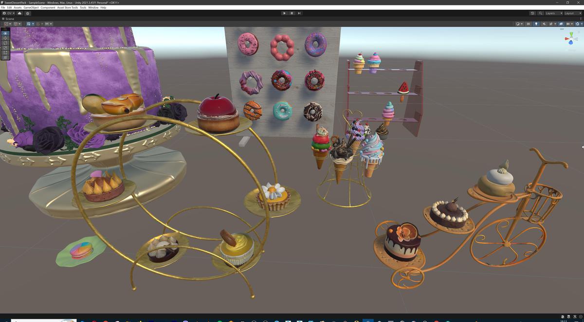 Sweet Dessert Asset Pack (Donuts, Cupcakes, Cake, Ice Cream, Candy)