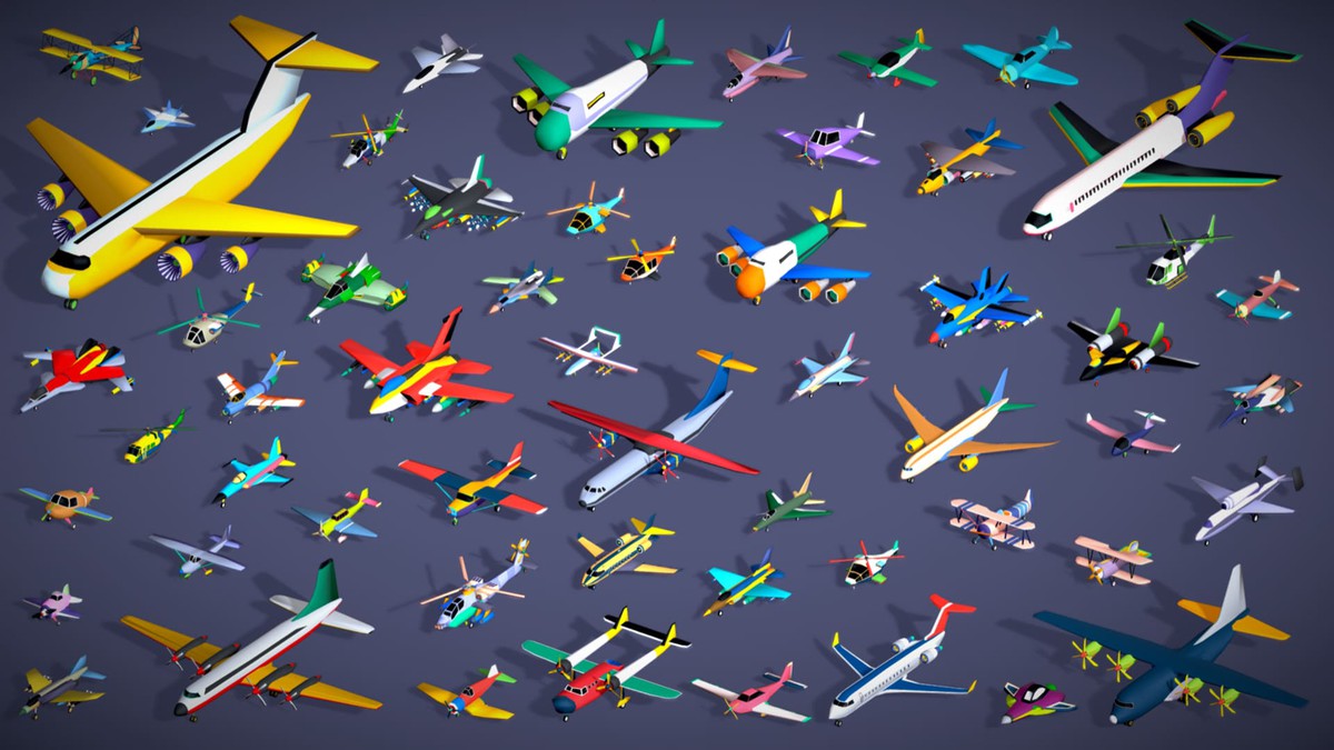55 Air Vehicle Mega Pack - Toon Air Field - Sky Force Collection - Stylized Set
