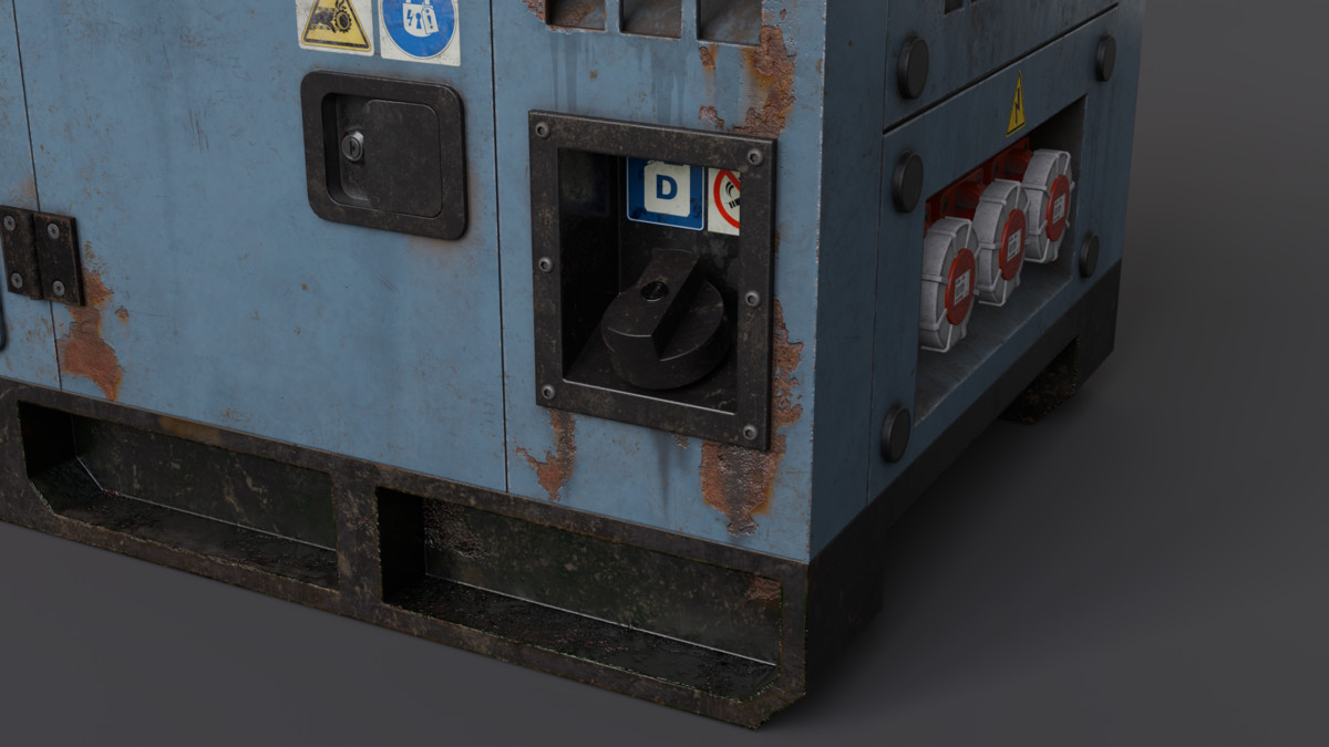 Diesel Generator (Interactive - Game ready)