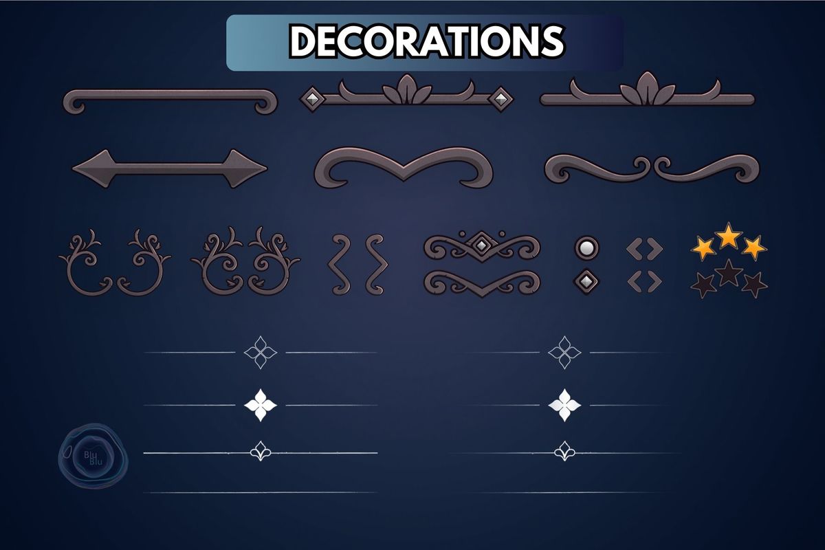 Dark Fantasy GUI + Icons Bundle + PSD GUI files + AI Icons files