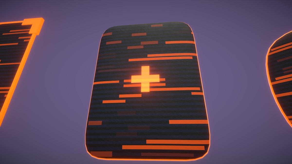 Cyber Neon Defense Shields 3D