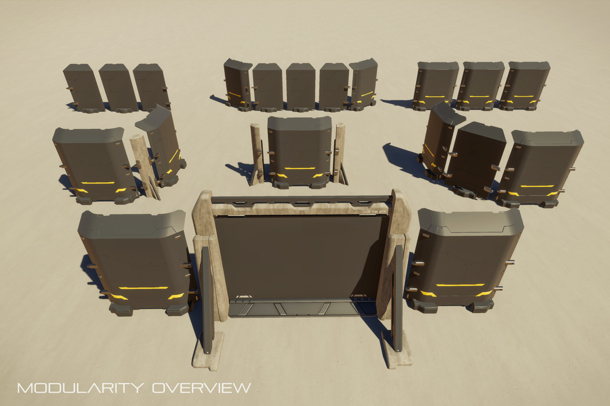Frontier - Sci-Fi Modular Outpost Walls & Gate