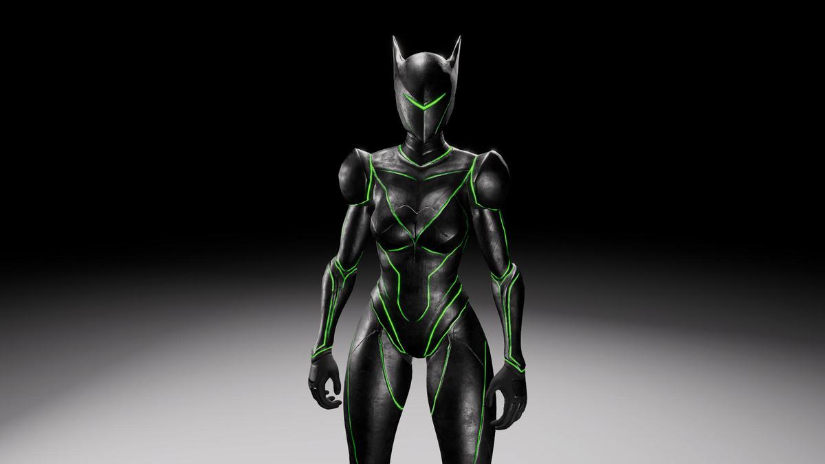 Cyber Sentinel – Stylized Sci-Fi Female Battle Character