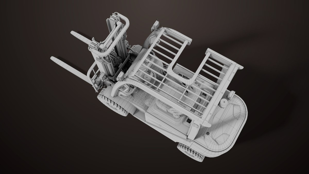 Forklift Truck03 Orange URP HDRP Textures