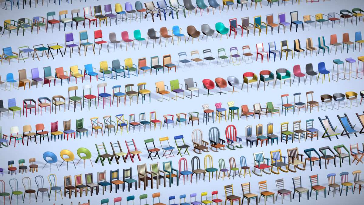 540 Chairs Pack 1 - Lowpoly Midpoly Furniture Collection for Games & Interiors
