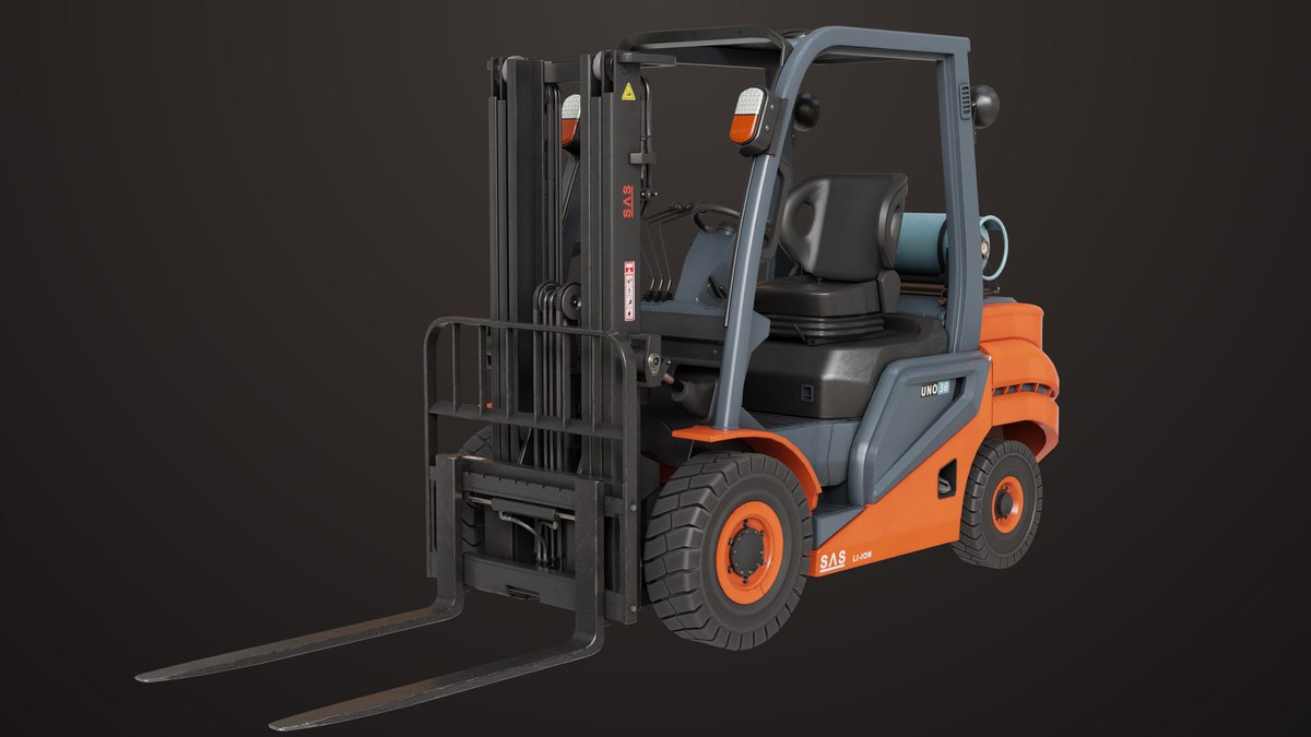 Forklift Truck 02 Orange URP HDRP Textures