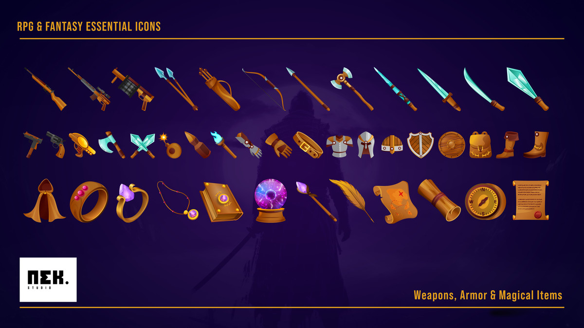 RPG & Fantasy Essential Icons (110 Assets)