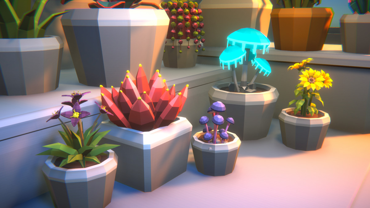 Low Poly Plants & Pots Pack with Growth System / Cosmic Retro