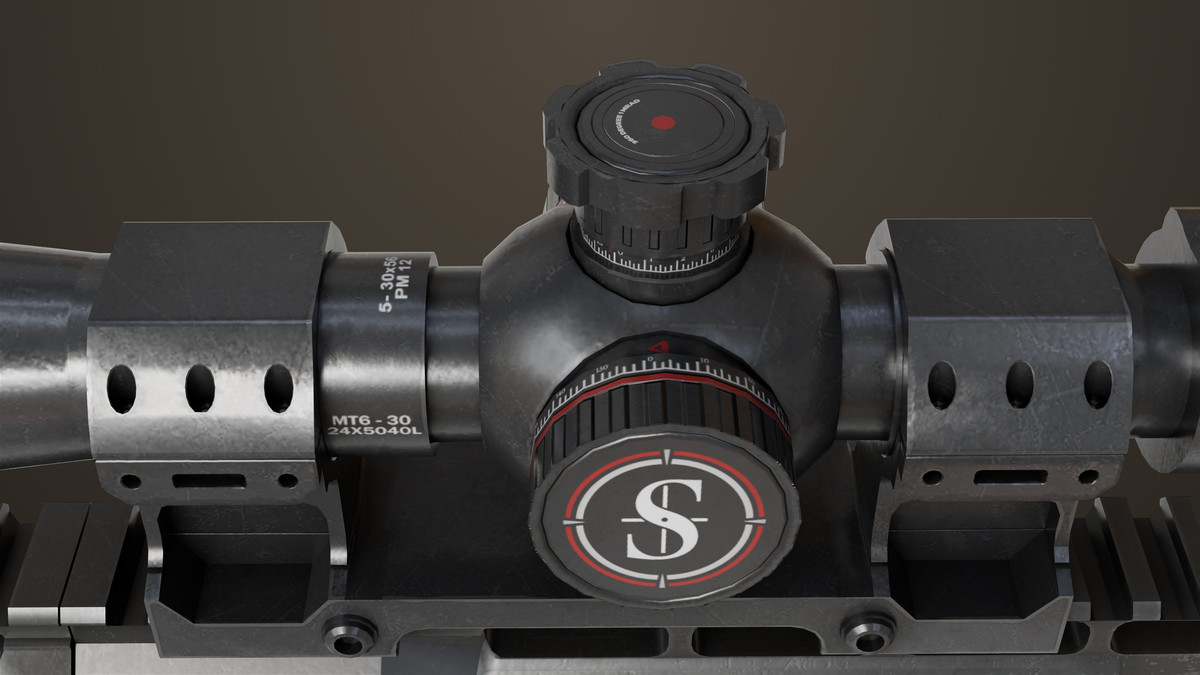 Sniper Rifle 04 Black URP HDRP Textures