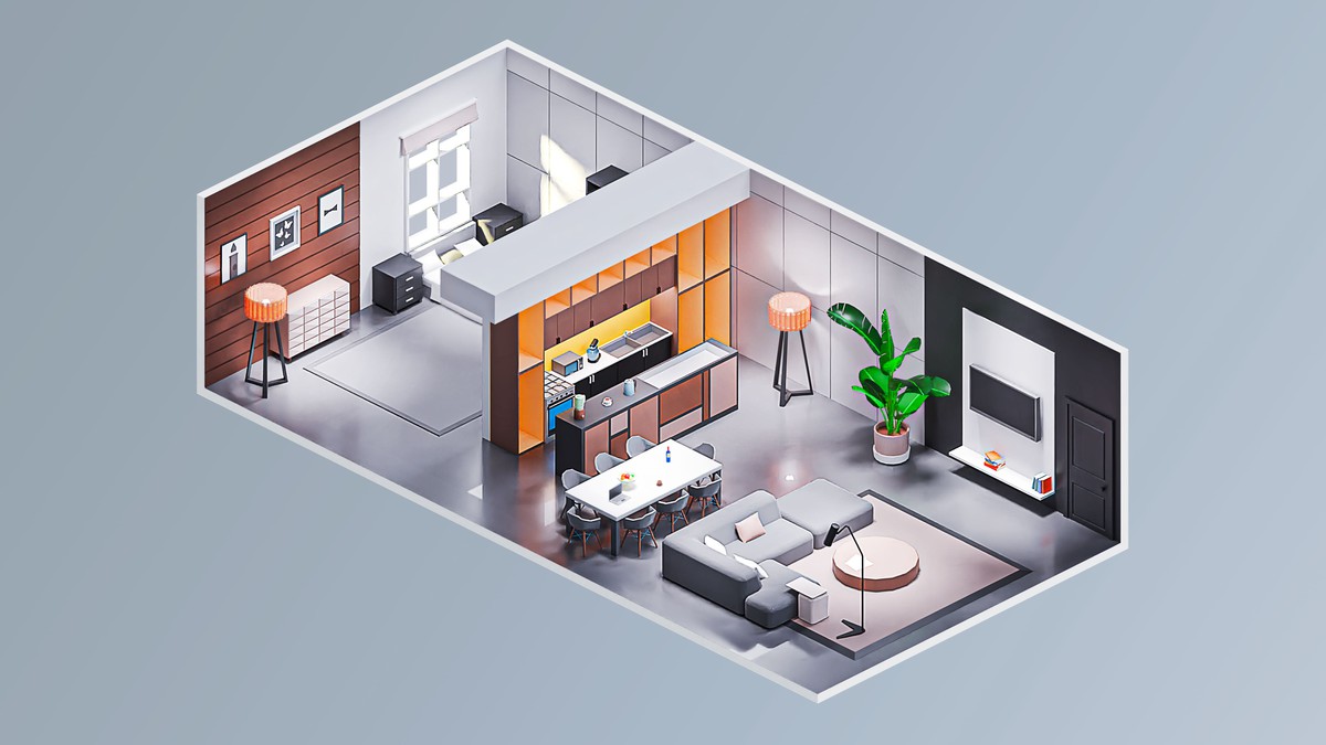 Interior 7 - Low Poly 3D Models Pack