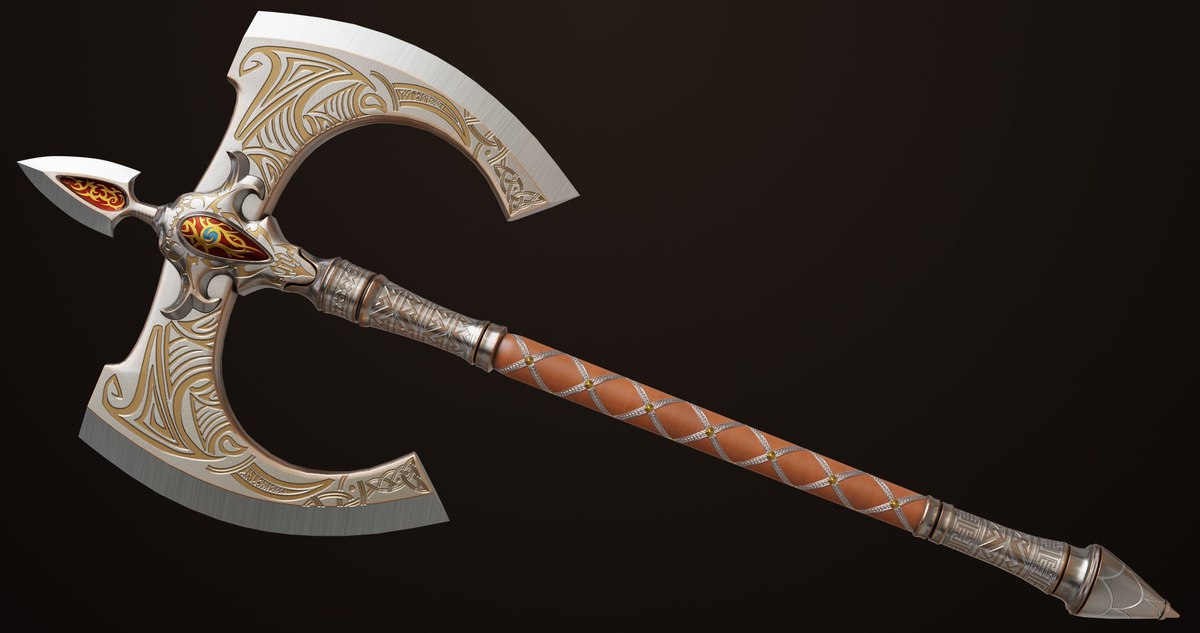 3 Medieval Battle Axes URP HDRP Textures