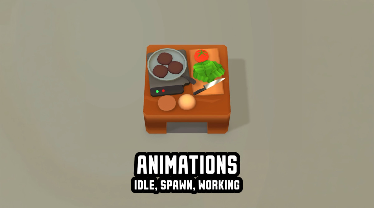 Bean-Style Kitchen: Animated Food & Workstations