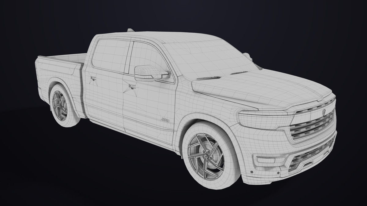 Pickup Truck 03 Blue Dusty URP HDRP Textures
