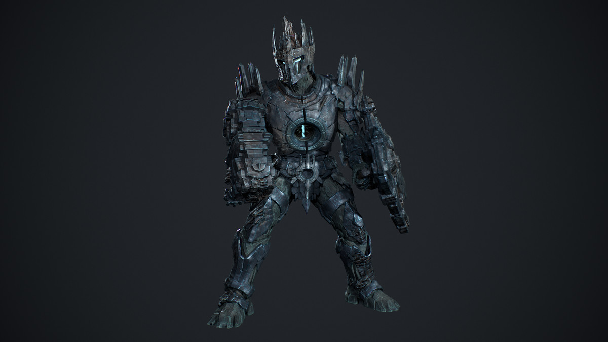 Armored Stone Golem - Dark Fantasy Boss