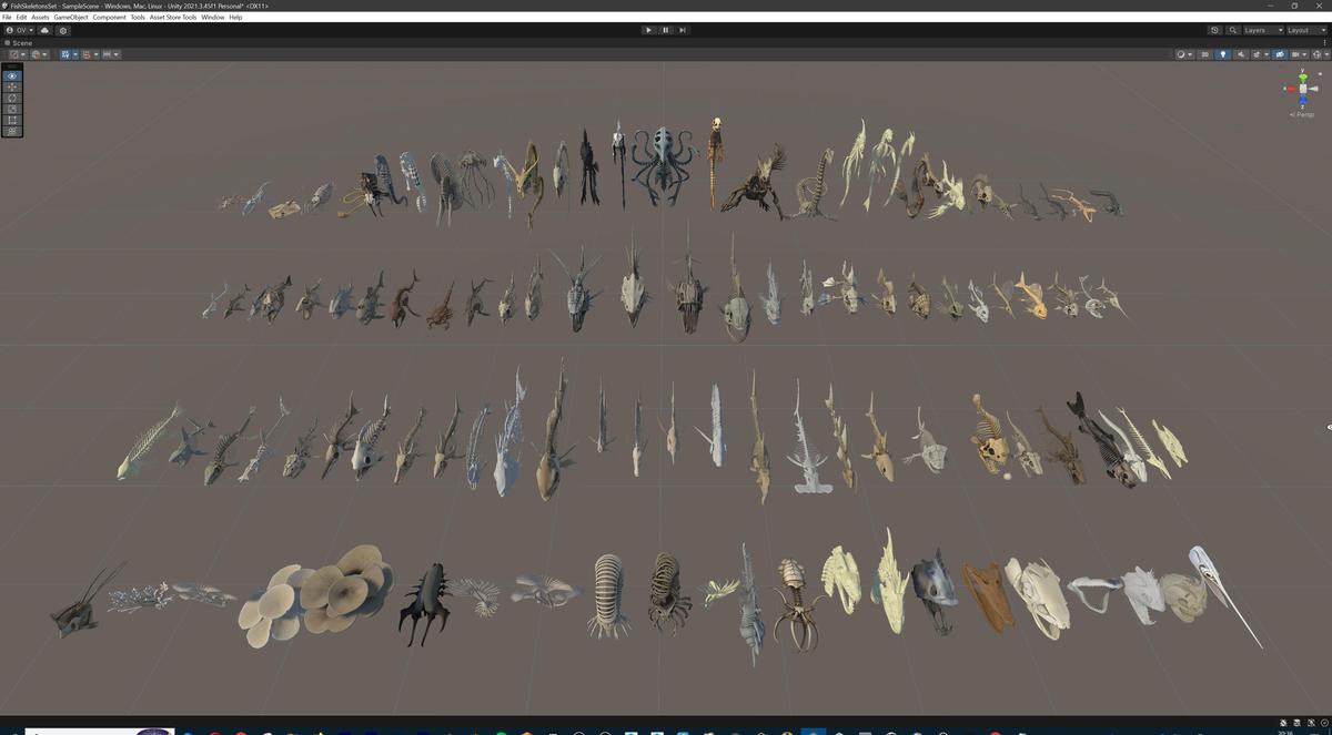 Fish and Underwater Creatures Skeleton Collection – Marine Bone 3D Asset Pack