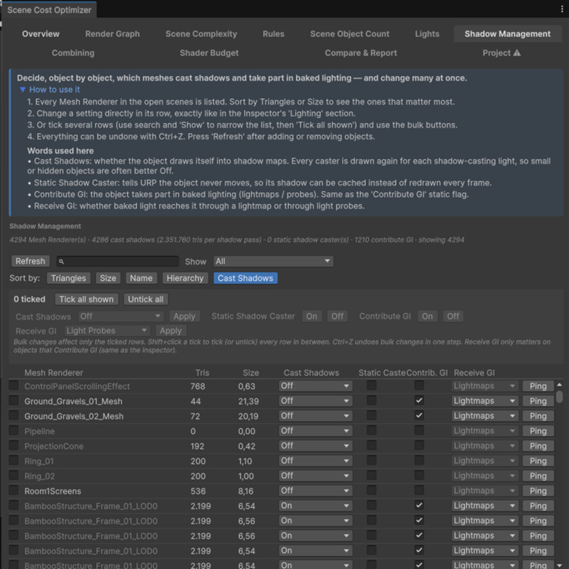 Scene Cost Optimizer — Combines, Fixes and Upgrades your Scene