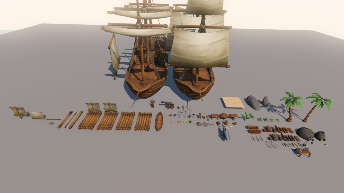 Handpainted Tropical Island Survival Pack