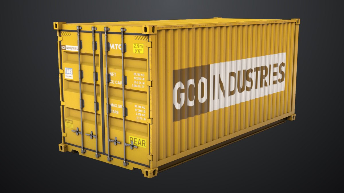 5 Cargo Container 20ft Single Mat URP HDRP Textures