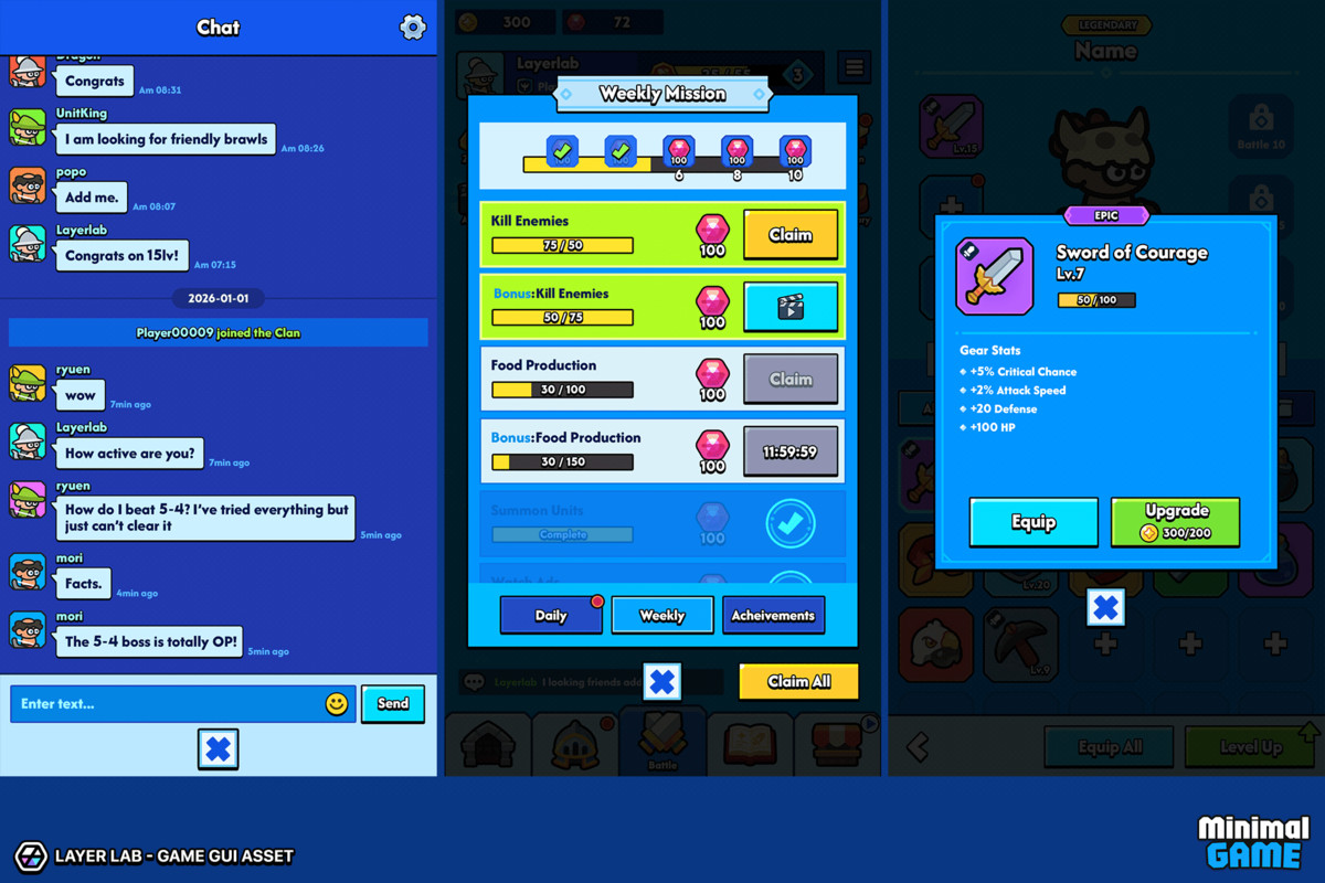 GUI Pro - Minimal Game Blue