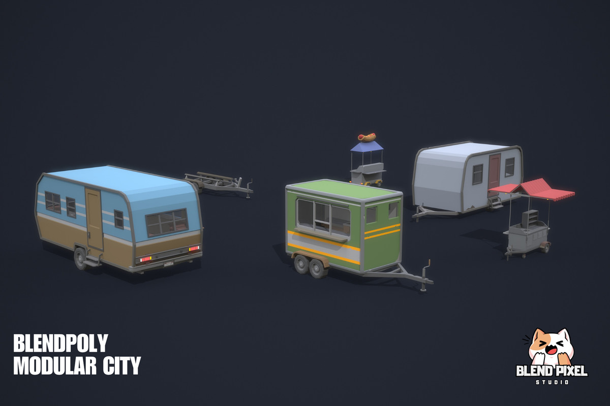 BlendPoly Modular City - Low Poly Assets