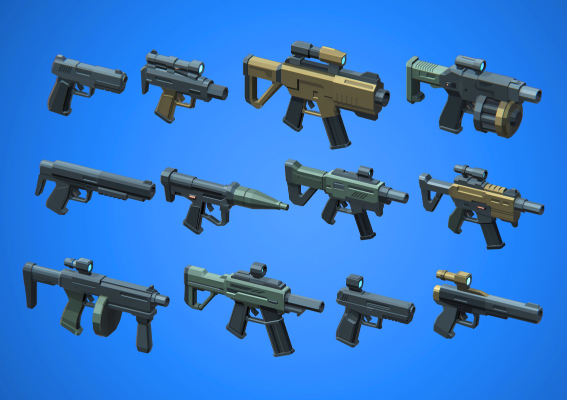 Sci-Fi Low Poly Guns Pack - Sector Delta | Cosmic Retro