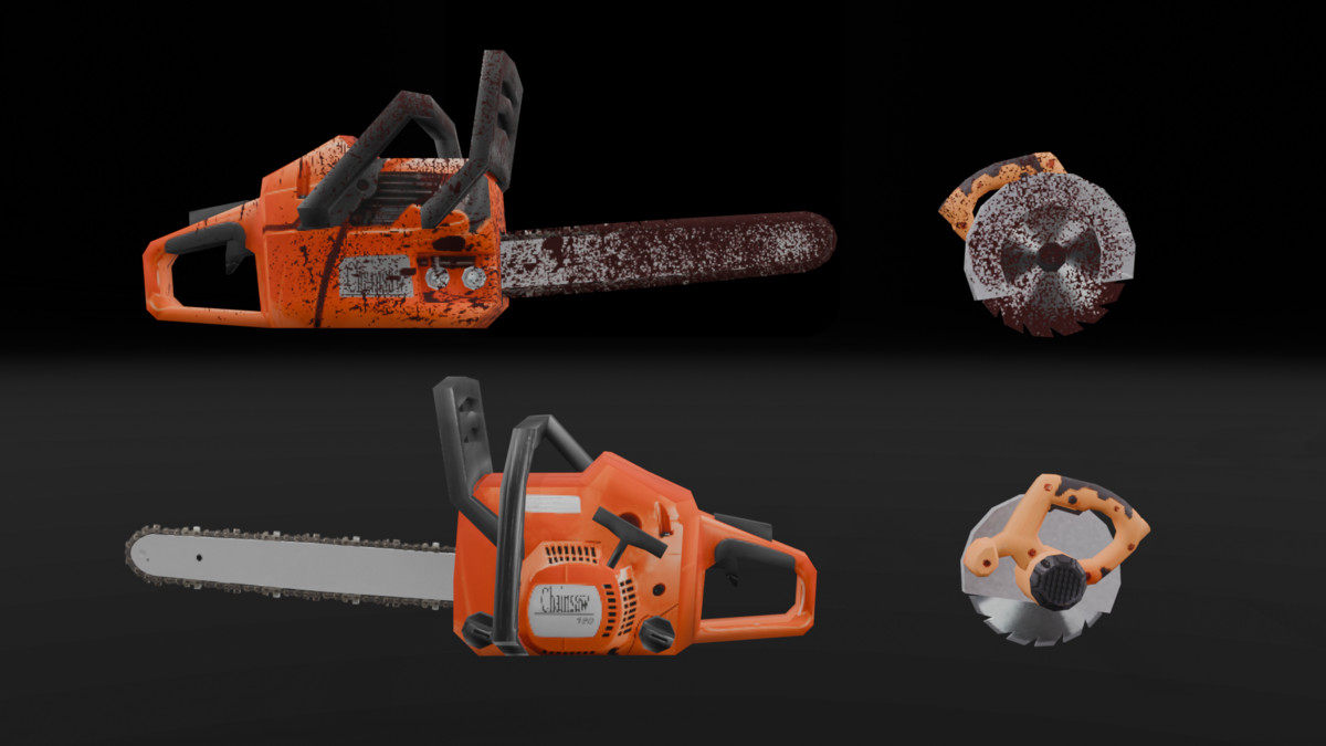 PSX Horror Melee Weapons Pack — 74 Retro Lowpoly Weapon Props(Clean + Bloody)