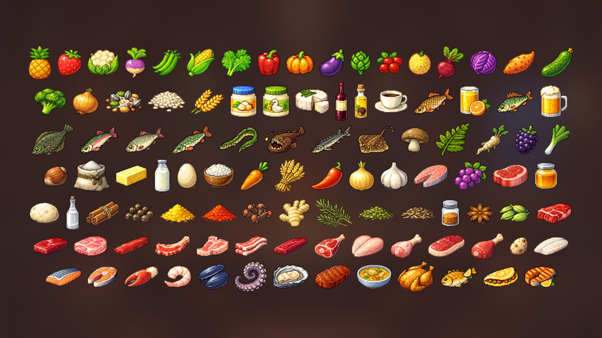Ultimate Pixel Game Icons Pack for RPG, Survival, Crafting and Action Games