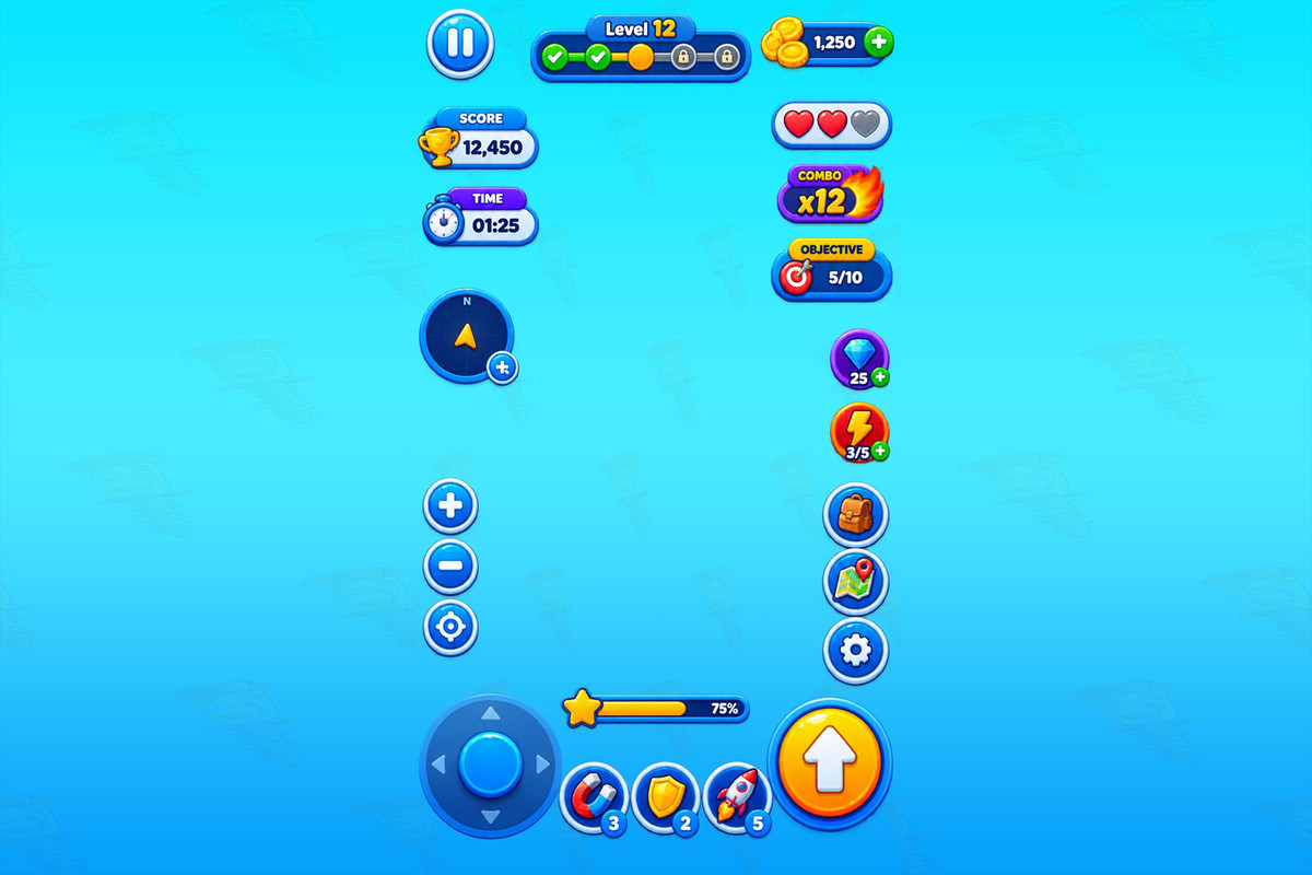 Universal Hypercasual UI Kit – 2D Game UI, HUD, Menus & GUI