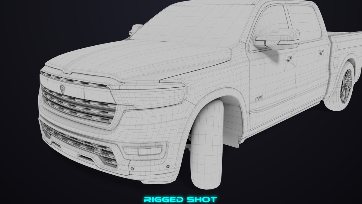Pickup Truck 03 Blue Dusty URP HDRP Textures