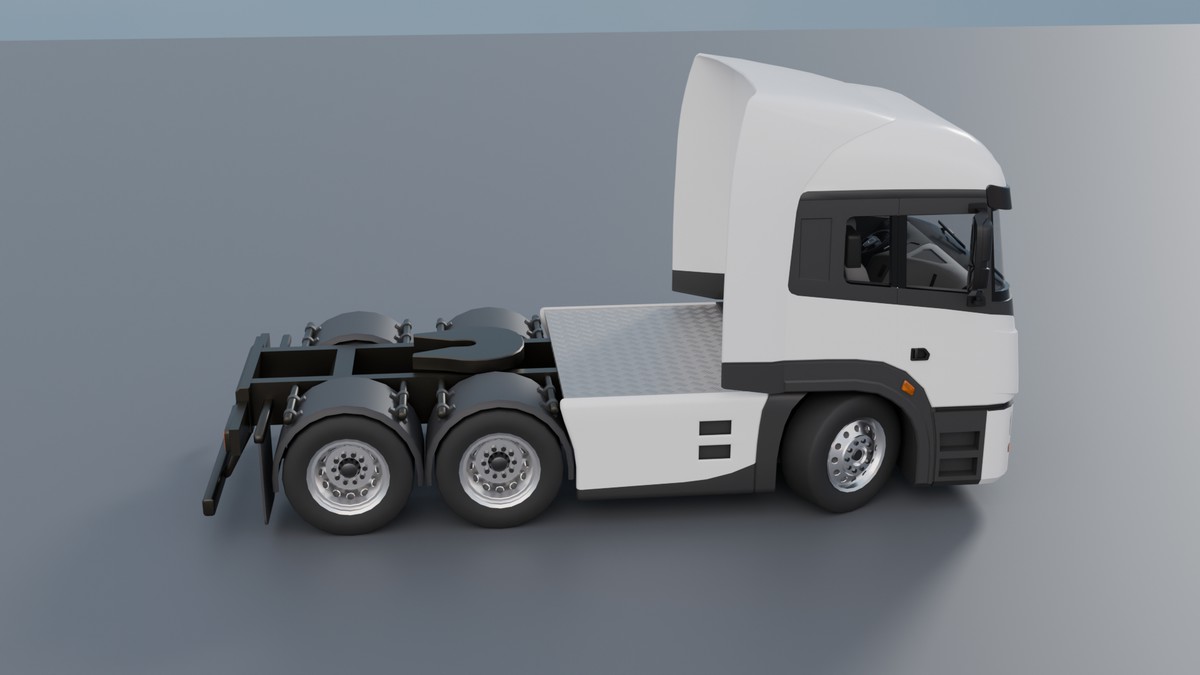 European Semi Truck + Tanker Trailer | Detailed Interior & Functional Lights