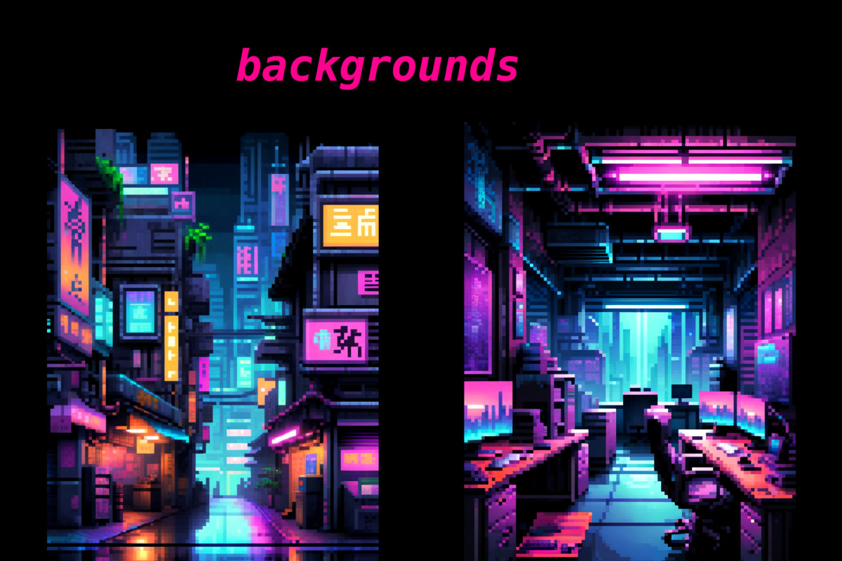 Pixel Art Cyberpunk Portaits